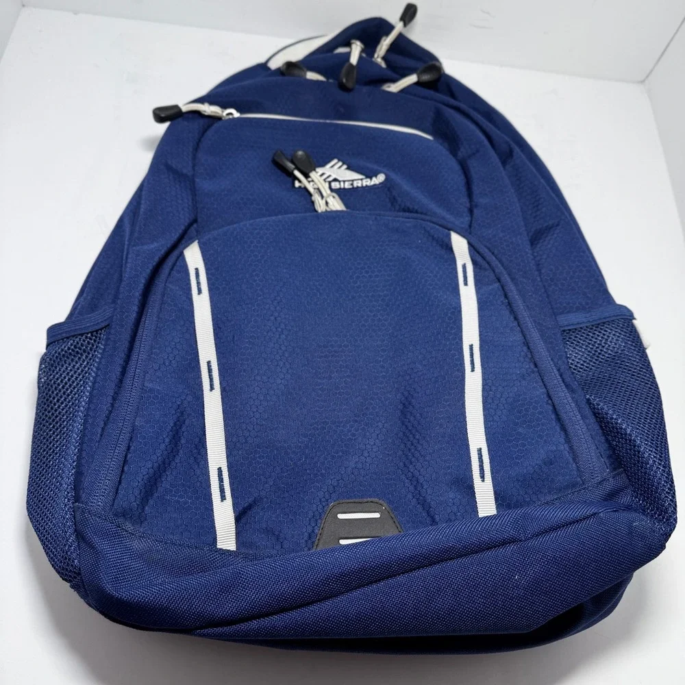 High Sierra Blue Honeycomb Ripstop Backpack Laptop Sleeve School Travel Bag